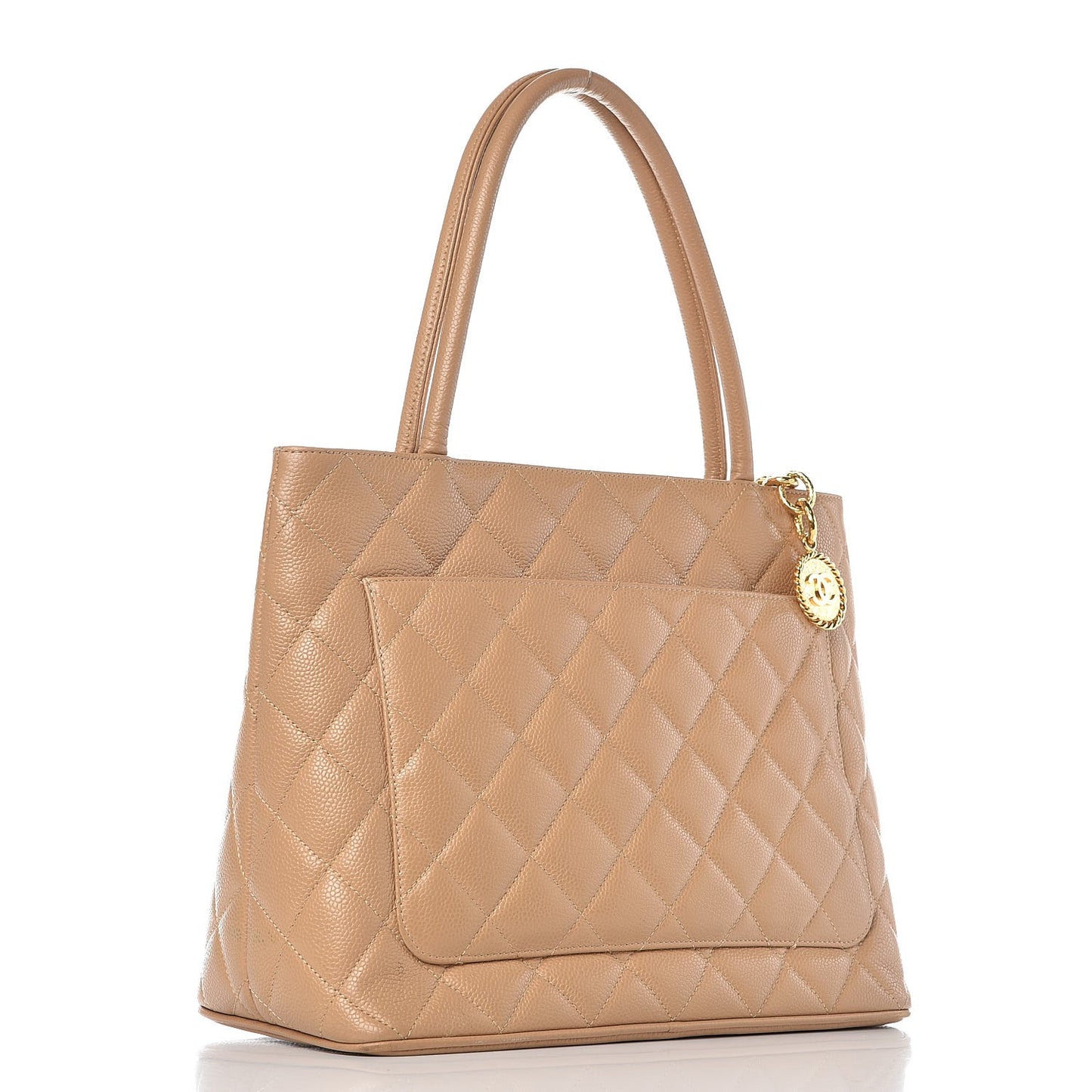 Caviar Quilted Medallion Tote Beige