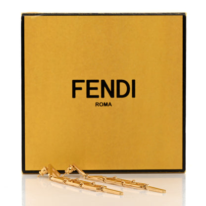 Fendi Metal Signature Earrings Gold 5 of 5