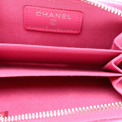 Chanel Caviar Quilted Zip Coin Purse Pink 5 of 7