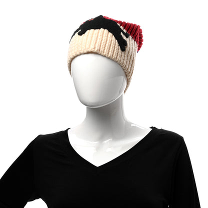 Gucci Wool Knit Beanie Hat M Navy Red 2 of 5
