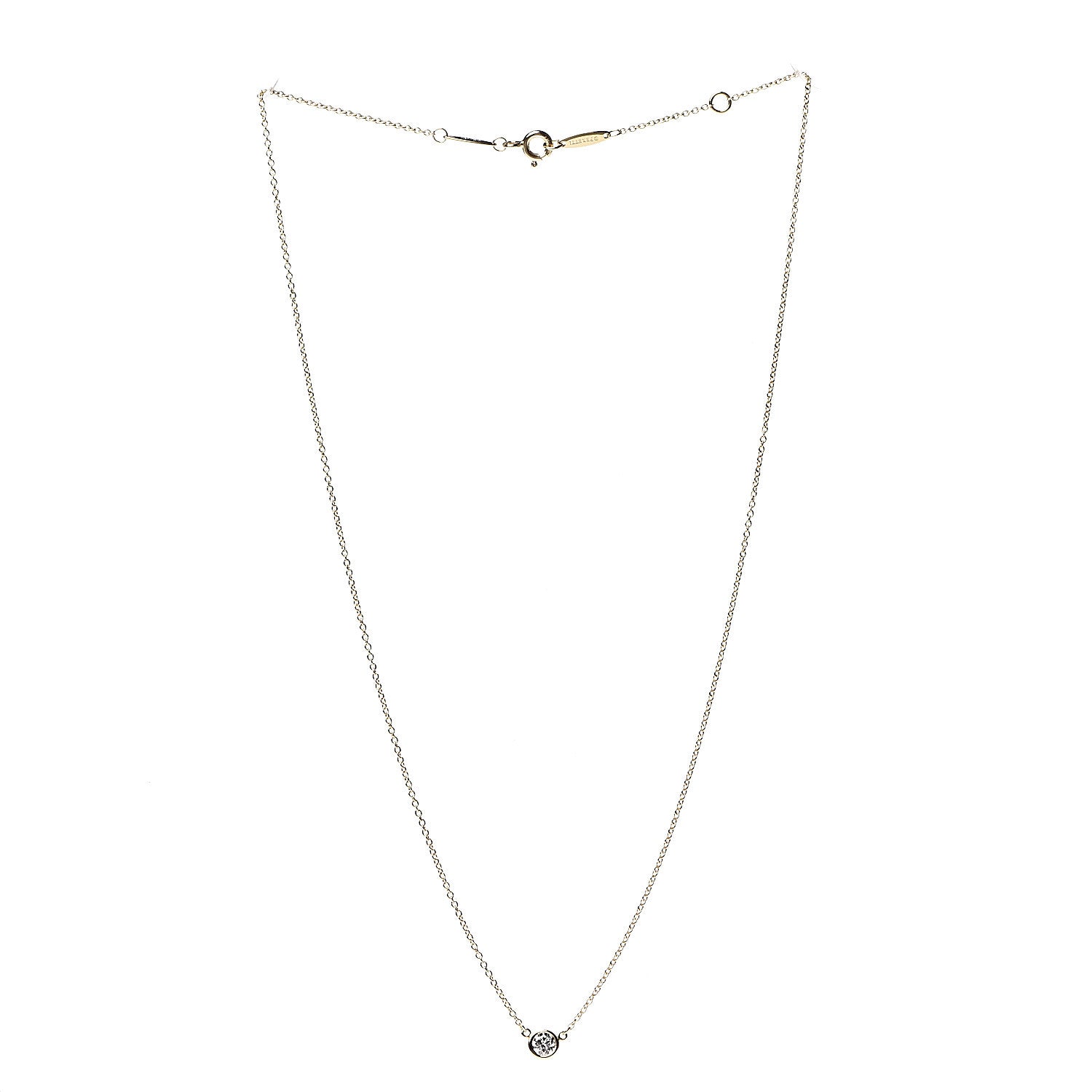 Tiffany 18K Yellow Gold Diamond .19ct Elsa Peretti Diamonds by the Yard Pendant Necklace 2 of 6