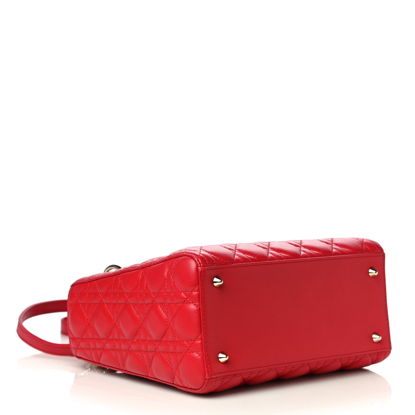 Lambskin Cannage Medium Lady Dior Red