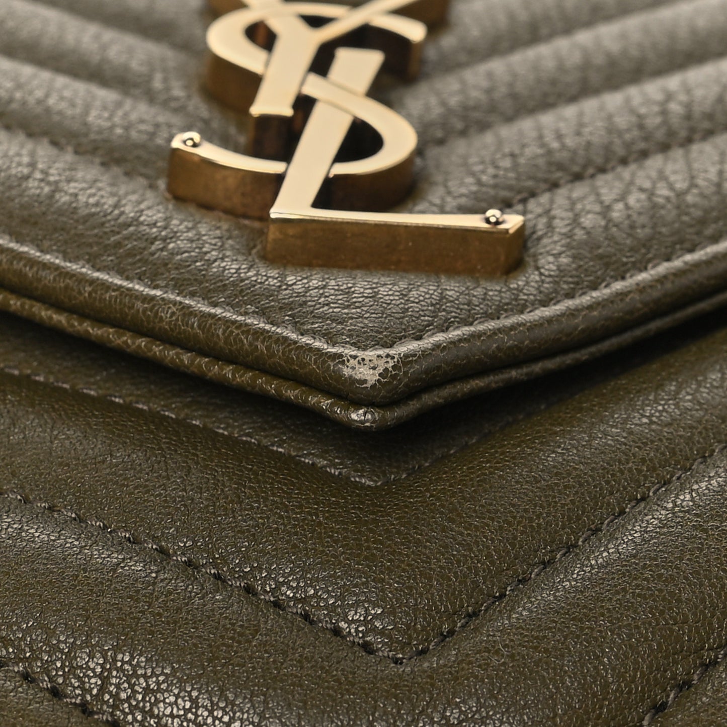 Sheepskin Matelasse Chevron Monogram Medium College Bag Seawood