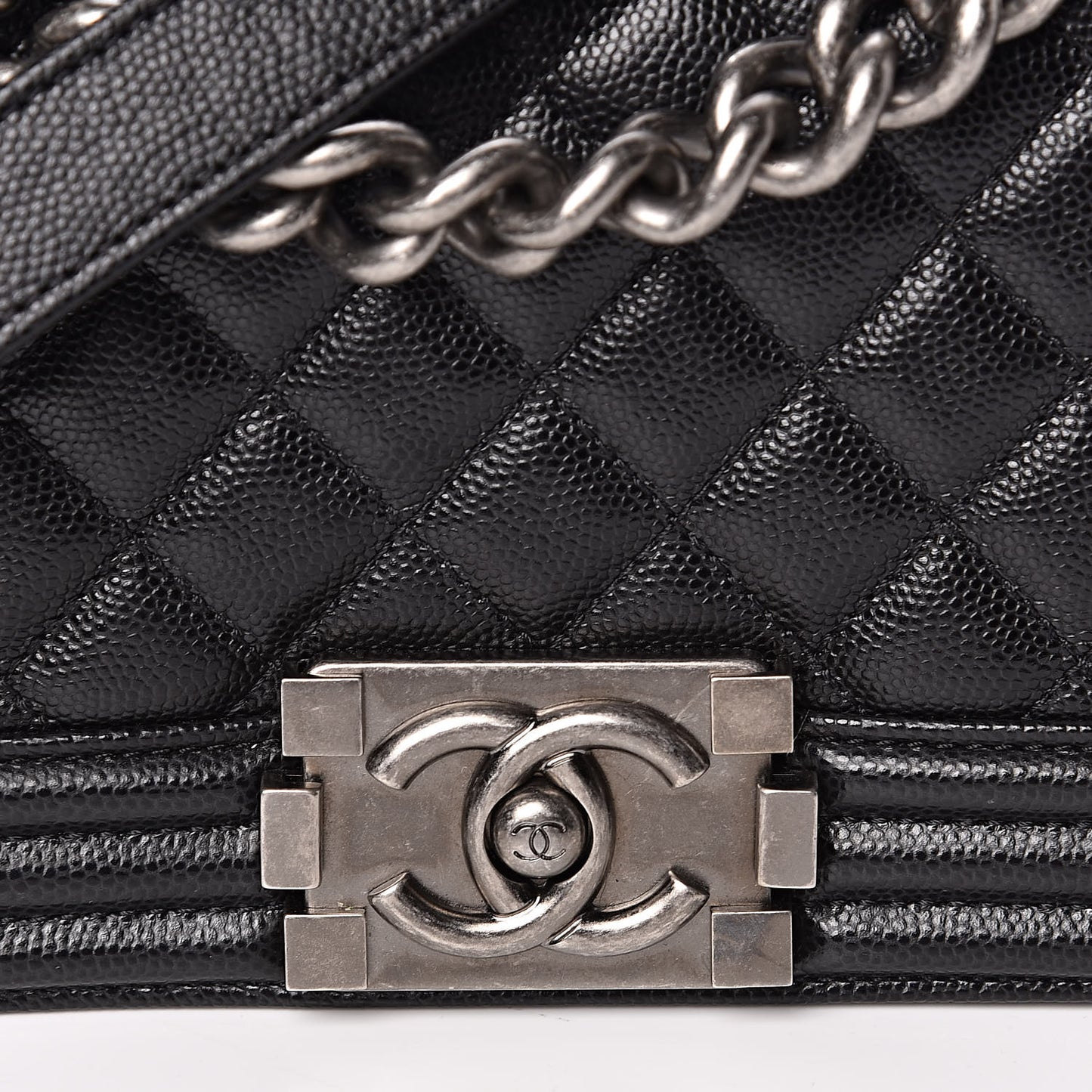 Caviar Quilted Small Boy Flap Black