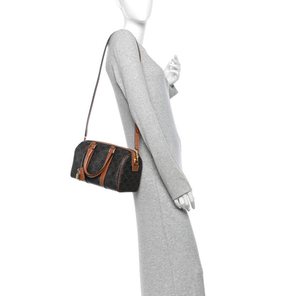 Celine Triomphe Canvas Calfskin Medium Boston Bag Tan 2 of 11