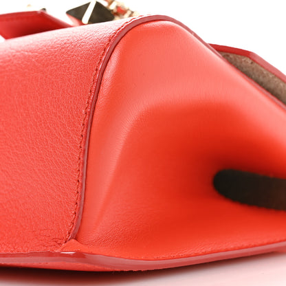Jimmy Choo Goatskin Calfskin Crystal Mini Madeline Top Handle Satchel Mandarin Red 9 of 10
