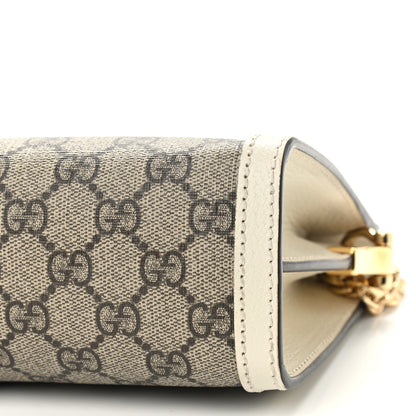 Gucci GG Supreme Monogram Textured Calfskin Web Small Ophidia Chain Shoulder Bag Beige Ebony Mystic White 11 of 11