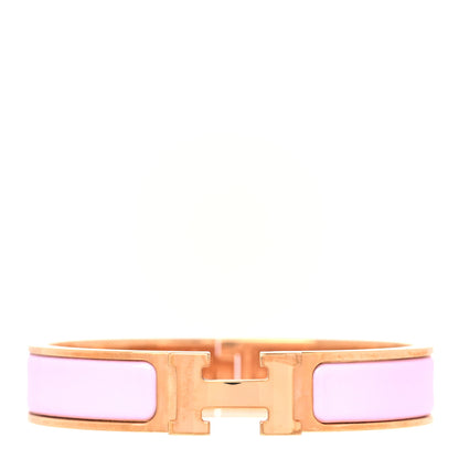 Hermes Enamel Narrow Clic Clac H Bracelet PM Sugar Pink 1 of 6