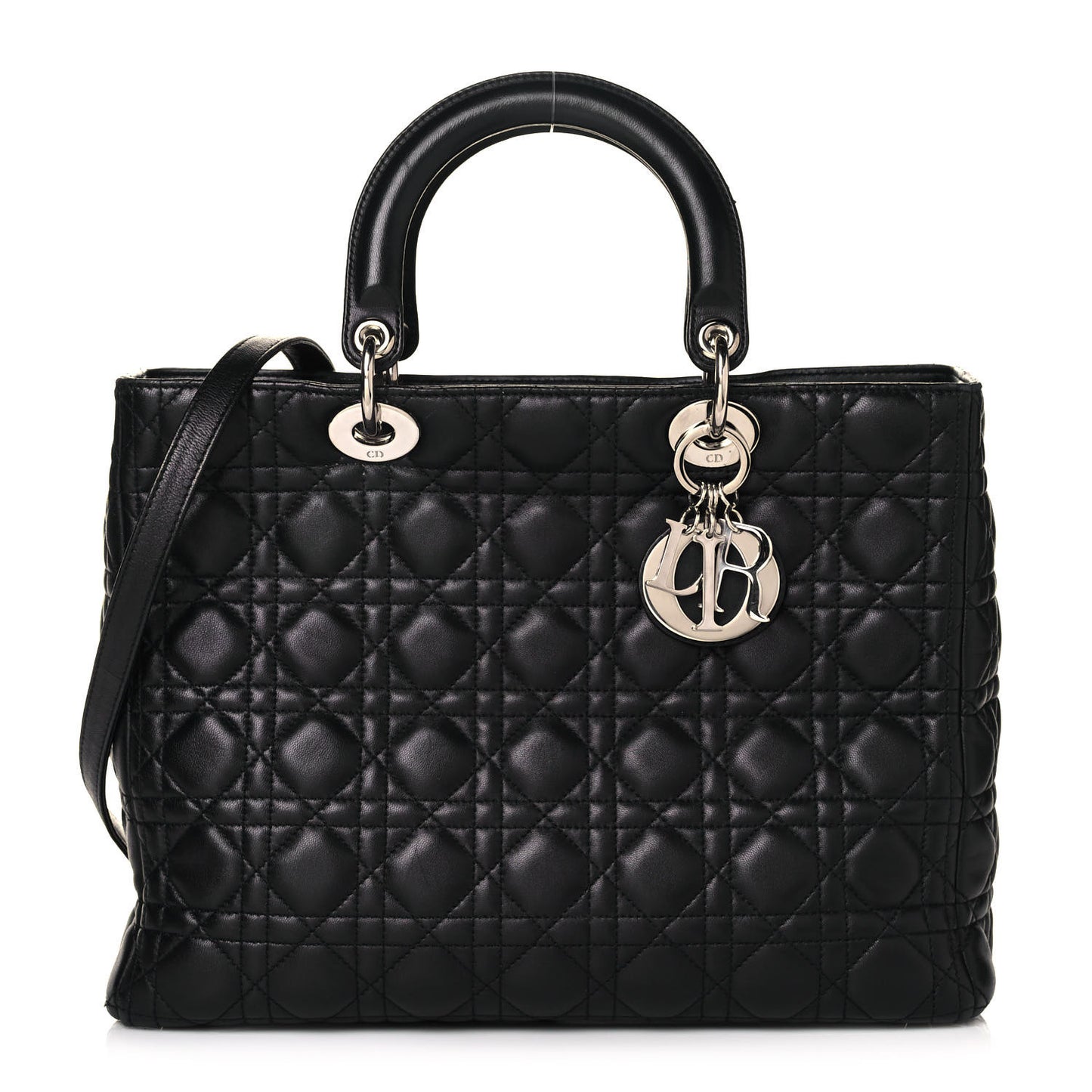Lambskin Cannage Large Lady Dior Black