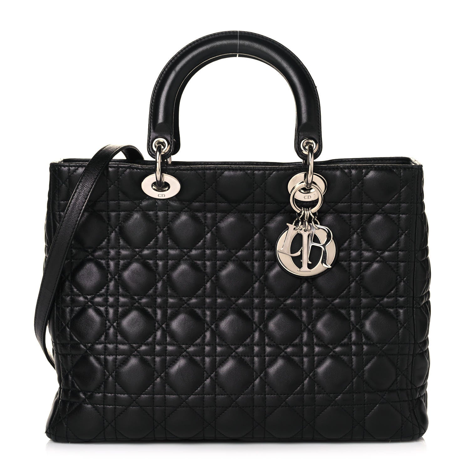 Christian Dior Lambskin Cannage Large Lady Dior Black 1 of 13