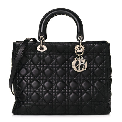 Christian Dior Lambskin Cannage Large Lady Dior Black 1 of 13
