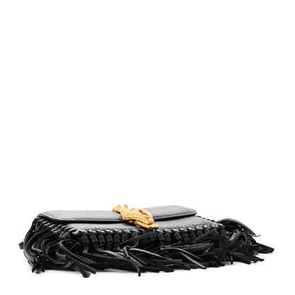 Valentino Garavani Grained Calfskin Mini C Rockee Scarab Fringe Shoulder Bag Black 4 of 18