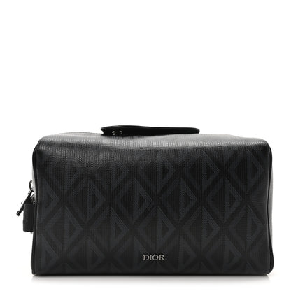 Christian Dior Canvas CD Diamond Lingot Toiletry Pouch Black 1 of 10