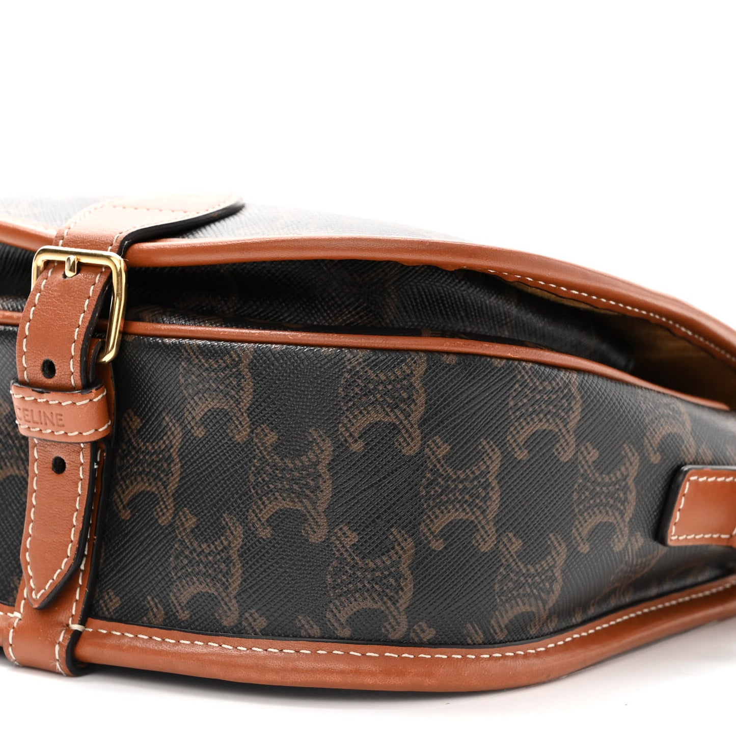Triomphe Canvas Medium Folco Bag Tan