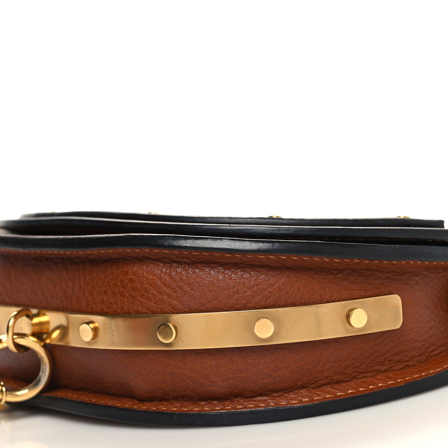 Calfskin Small Nile Bracelet Minaudiere Bag Caramel