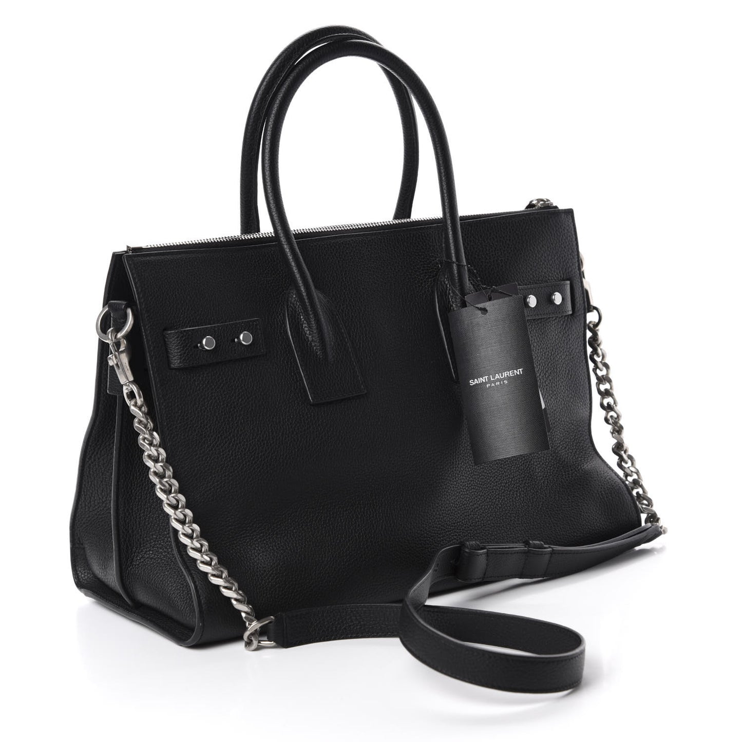 Grained Calfskin Small Supple Sac De Jour Duffle Black