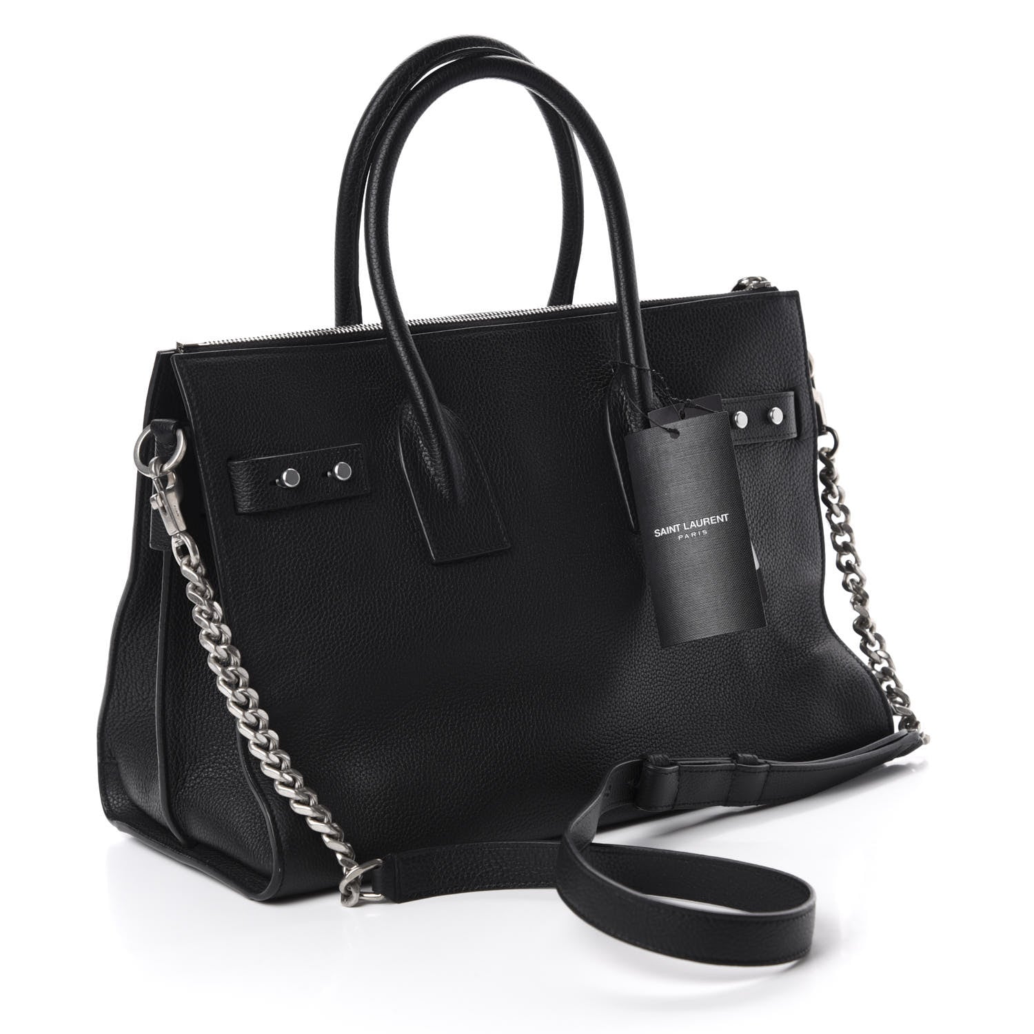 Saint Laurent Grained Calfskin Small Supple Sac De Jour Duffle Black 3 of 10