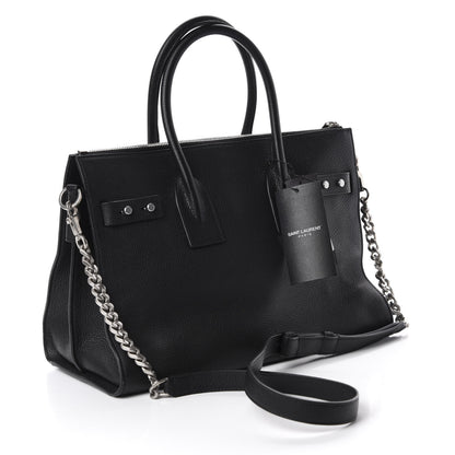 Saint Laurent Grained Calfskin Small Supple Sac De Jour Duffle Black 3 of 10