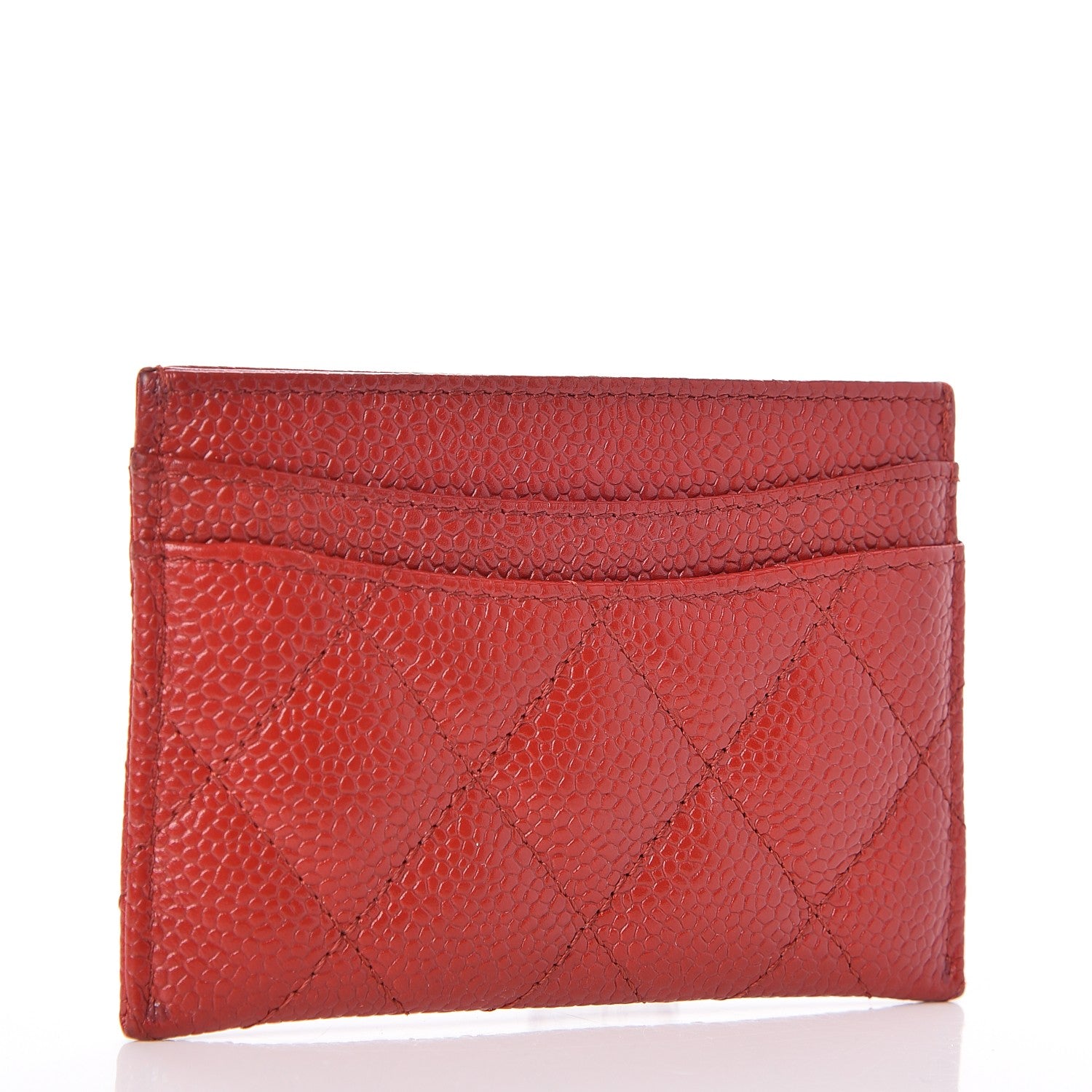 Chanel Caviar Quilted Card Holder Dark Red 3 of 9