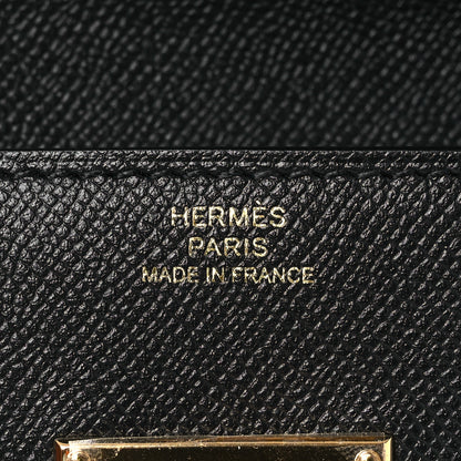 Hermes Madame Calfskin Kelly Pocket Slim Wallet Black 6 of 9