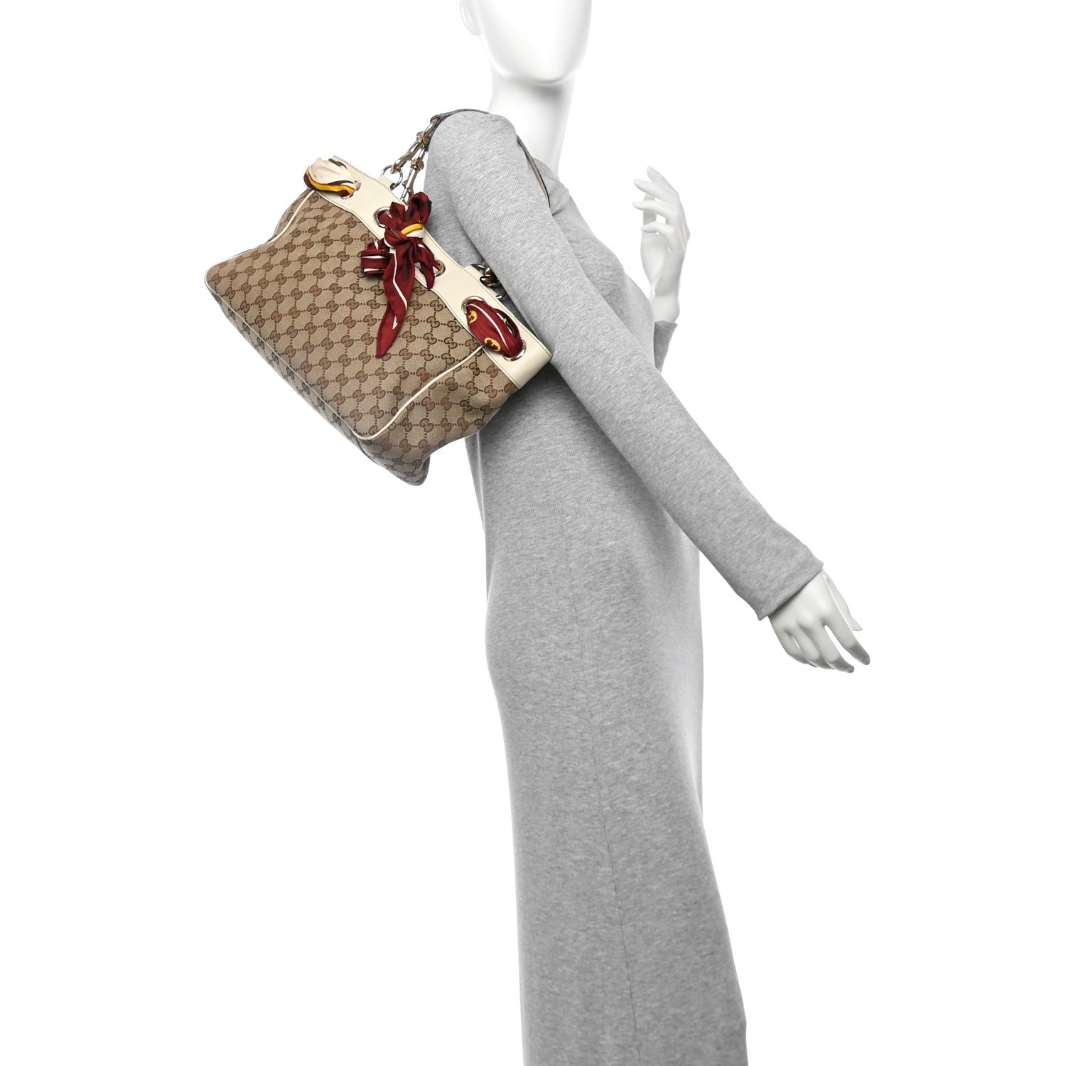 Gucci Monogram Medium Positano Tote Off White 2 of 10