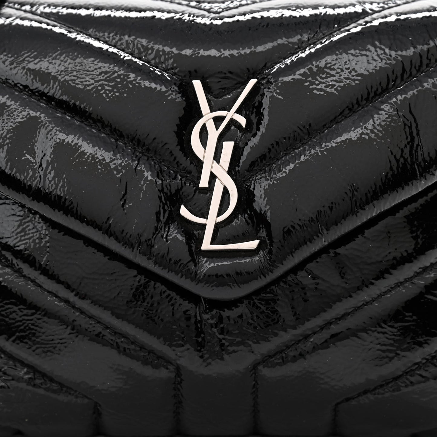 Patent Y Quilted Monogram Toy Loulou Crossbody Bag Black