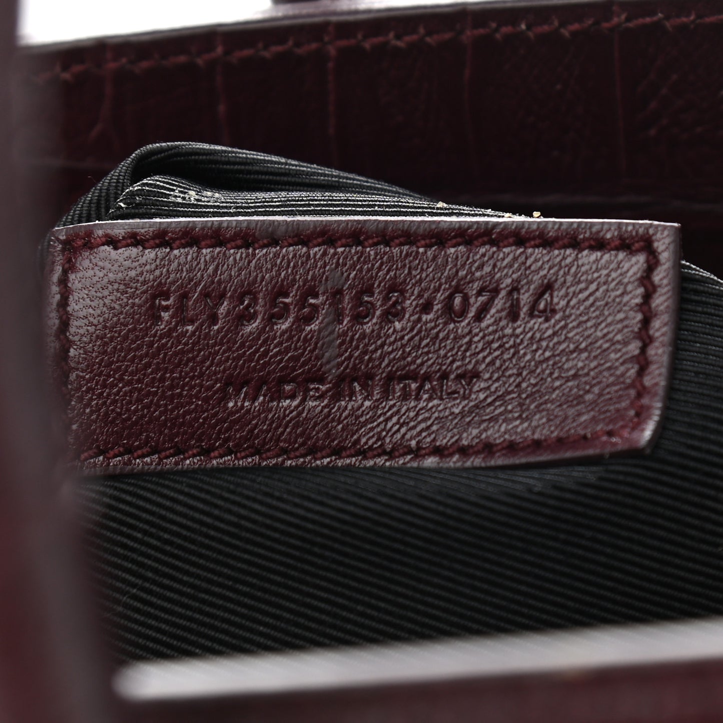 Calfskin Crocodile Embossed Small Sac de Jour Rouge Legion
