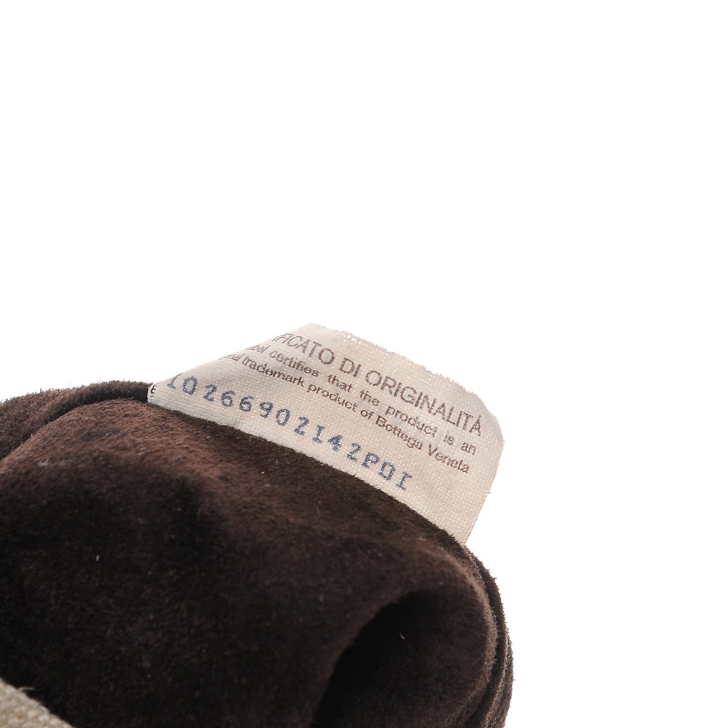 Canvas Intrecciato Crystal Drawstring Mini Bucket Brown