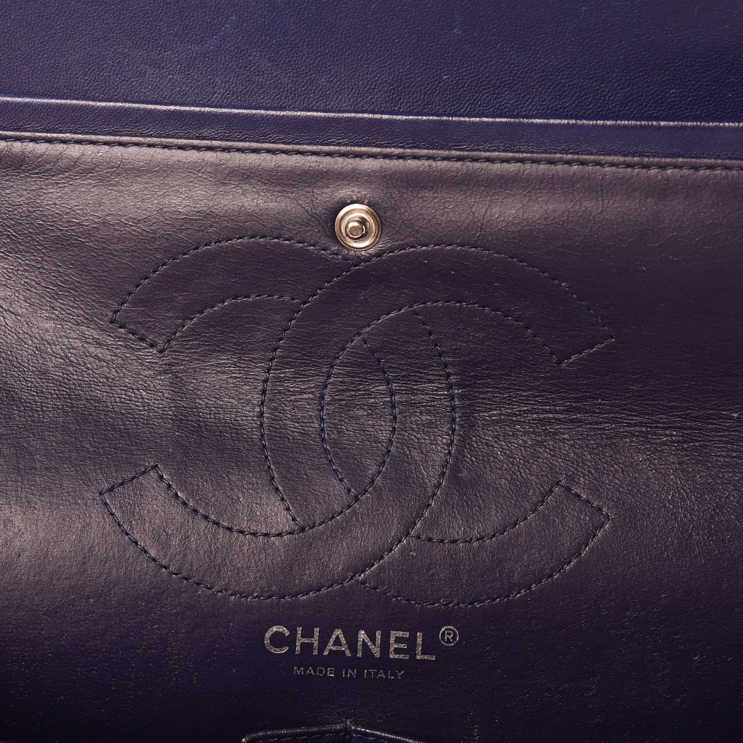 Distressed Patent Quilted 2.55 Reissue 226 Flap Navy