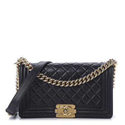 Chanel Lambskin Quilted Medium Boy Flap Dark Navy 1 of 9