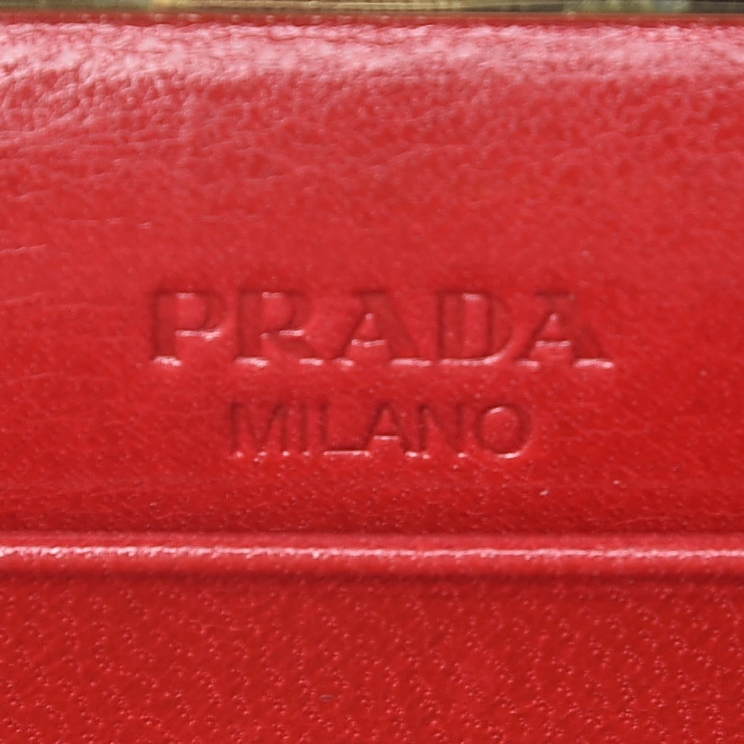 Prada Goatskin Chic Kisslock Mini Clutch Rosso 6 of 12