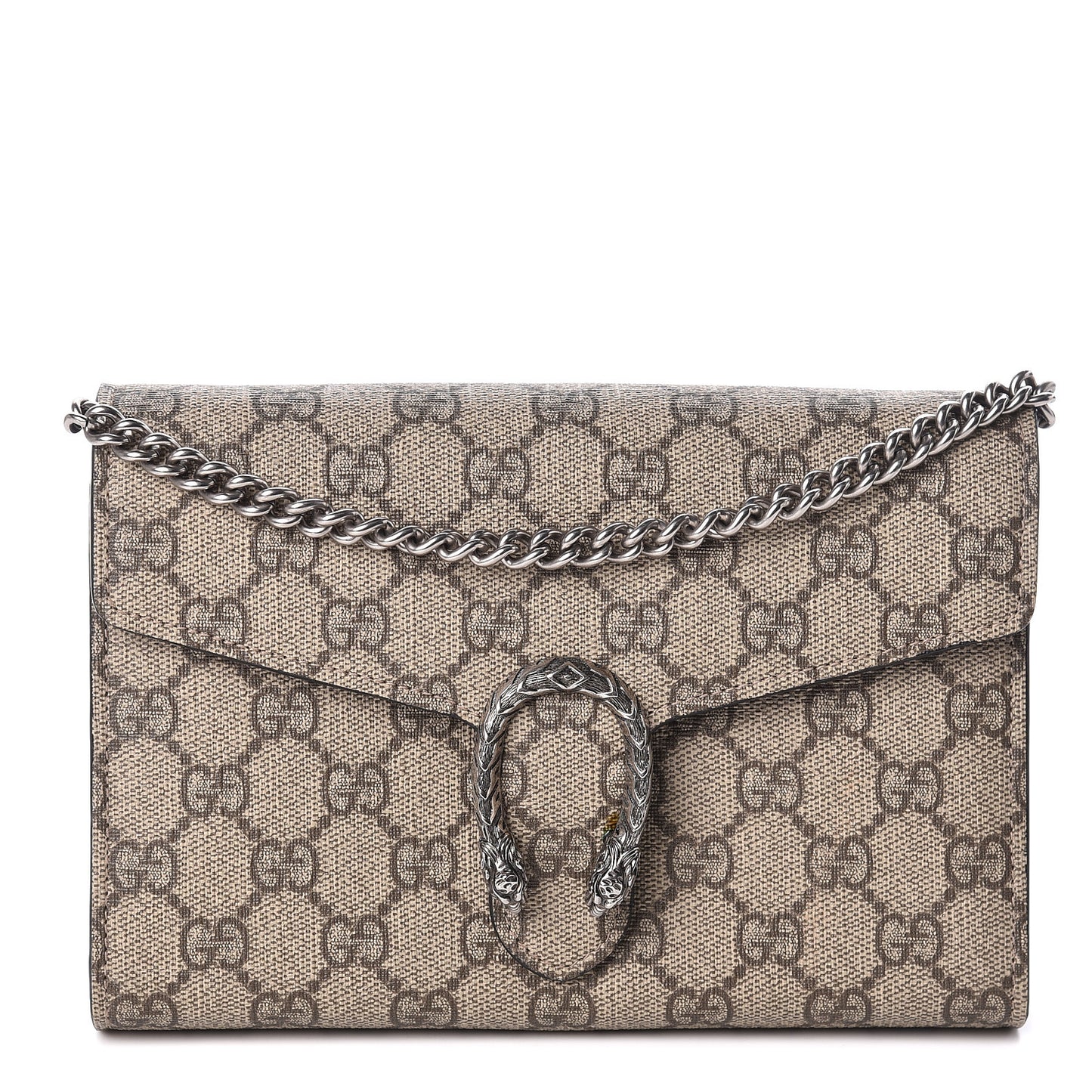 GG Supreme Monogram Mini Dionysus Chain Wallet Beige Black