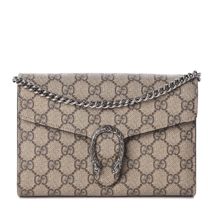 Gucci GG Supreme Monogram Mini Dionysus Chain Wallet Beige Black 1 of 11