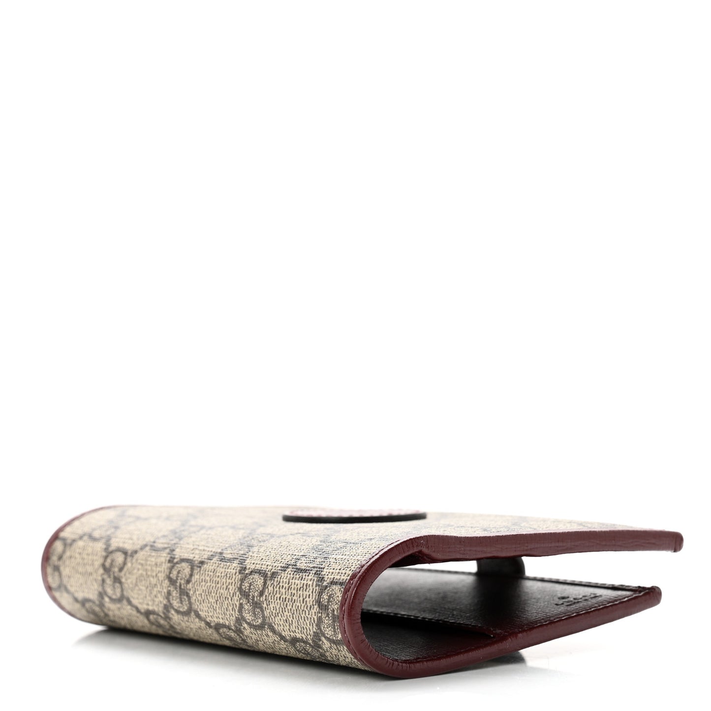 GG Supreme Monogram Azalea Calfskin Retro Interlocking G Passport Case Beige Red