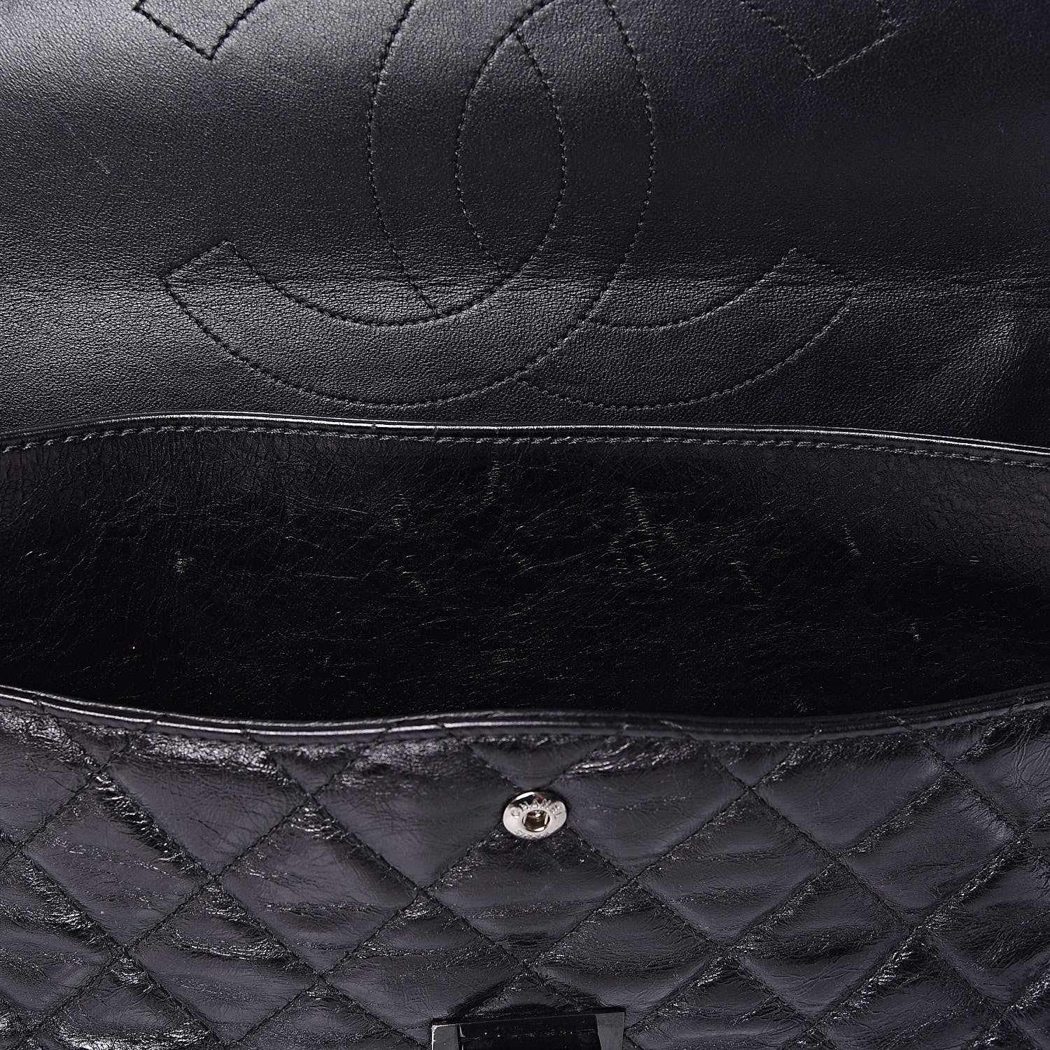Chanel Metallic Aged Calfskin Quilted 2.55 Reissue 227 Flap So Black 12 of 15