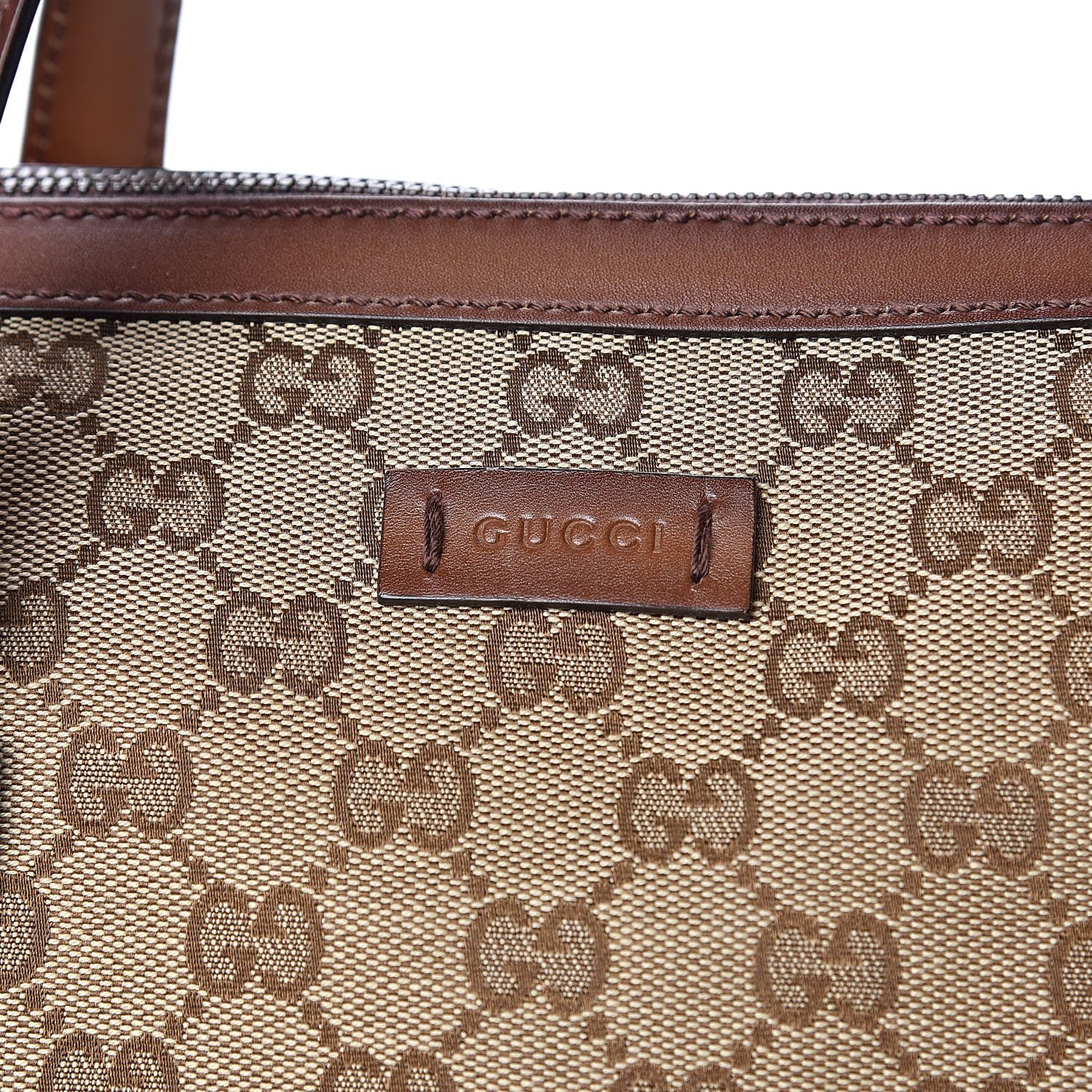 Gucci Monogram Medium Lady Web Boston Bag Beige Cuir 15 of 16