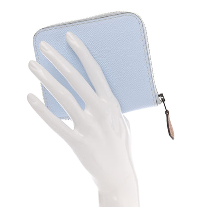 Hermes Epsom Silk'in Compact Wallet Bleu Brume 2 of 9