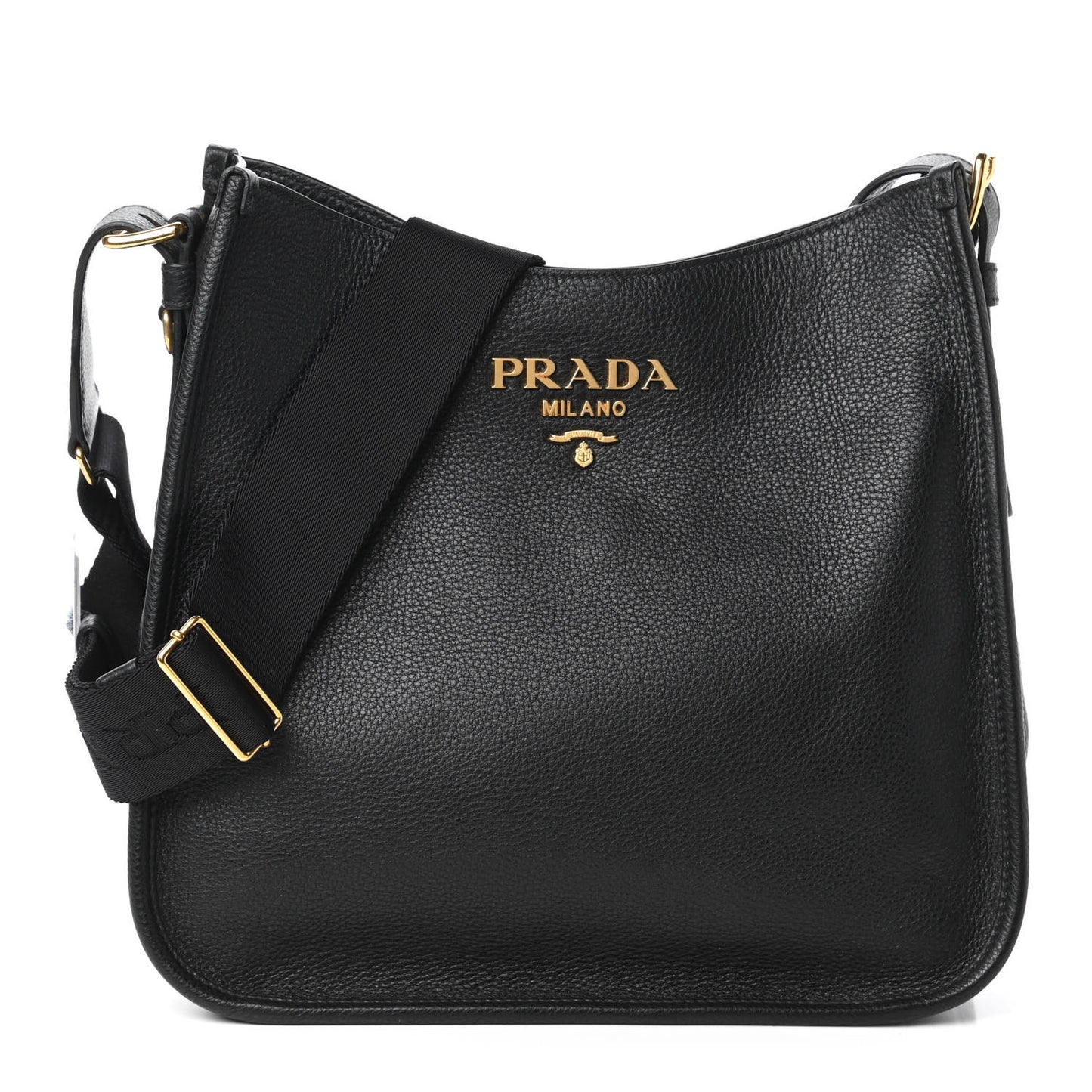 Vitello Daino Crossbody Bag Black