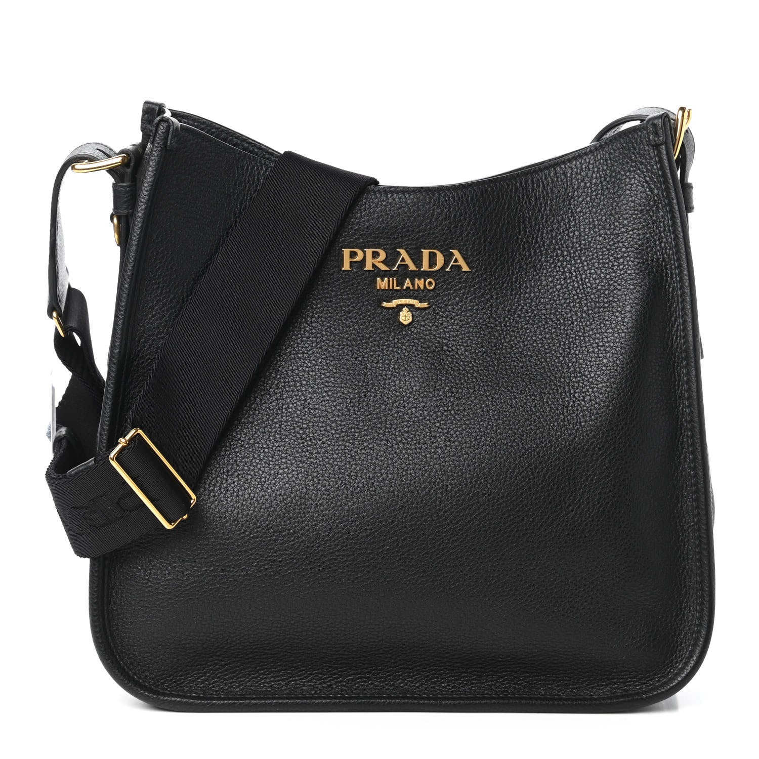 Prada Vitello Daino Crossbody Bag Black 1 of 10