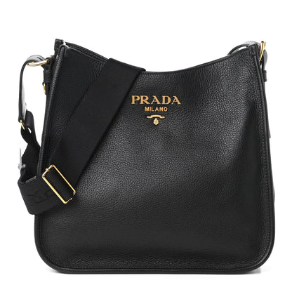 Prada Vitello Daino Crossbody Bag Black 1 of 10