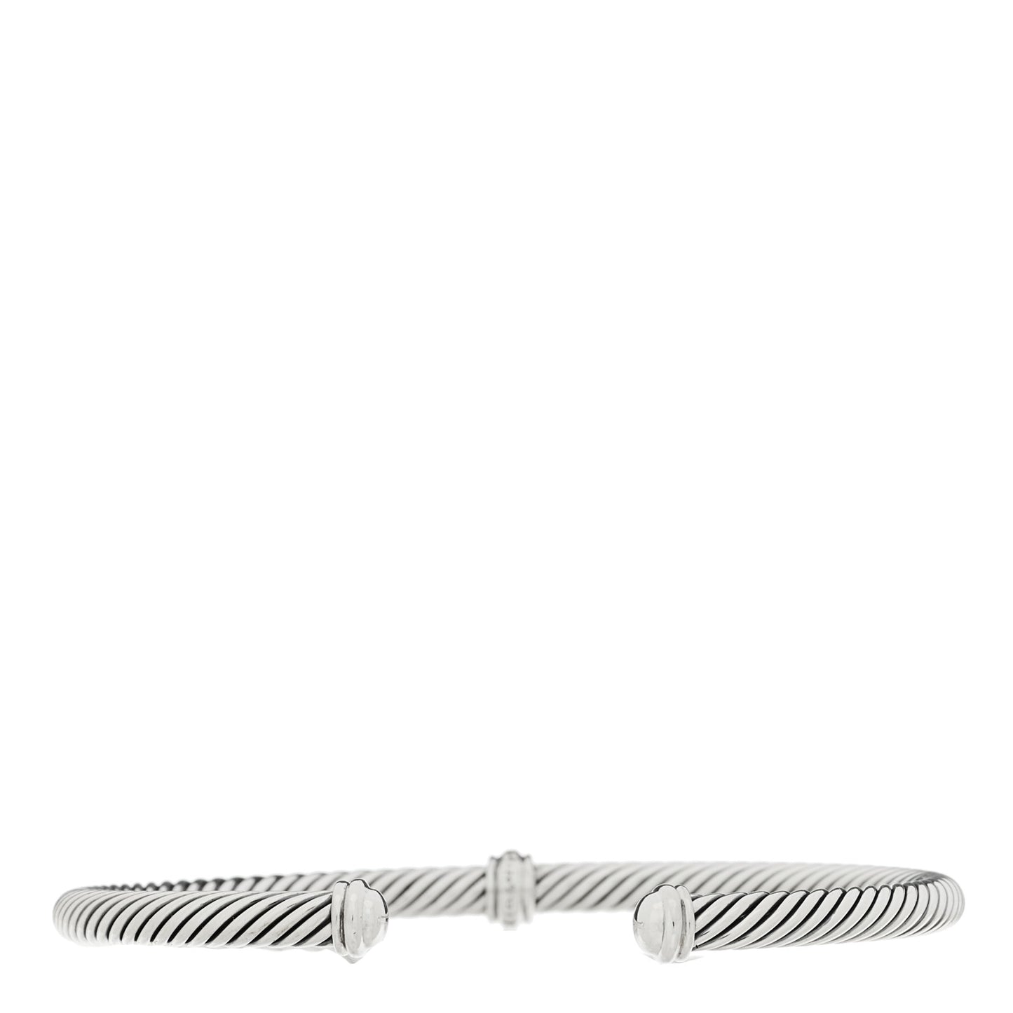 Sterling Silver Diamond 4mm Cable Classics Center Station Bracelet