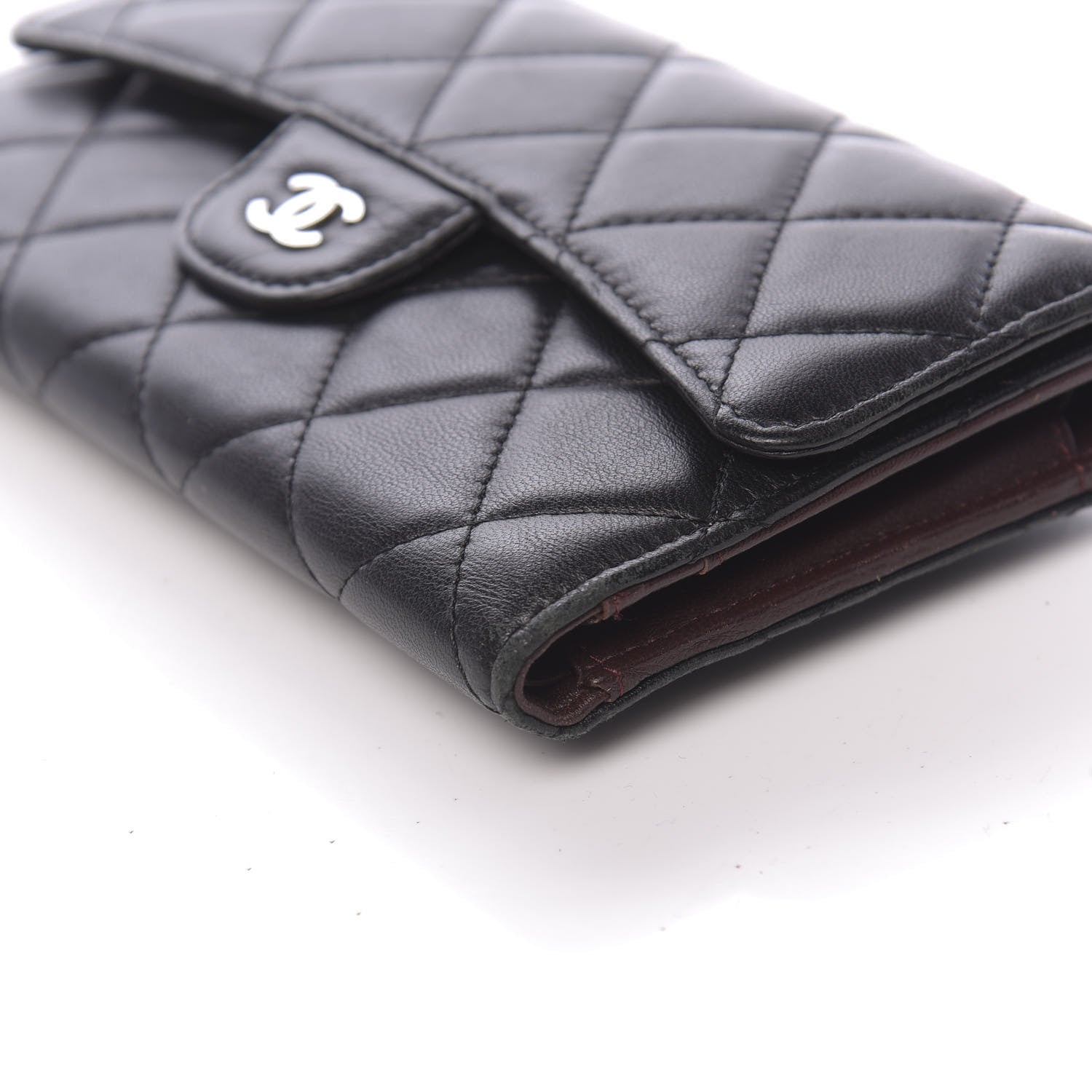 Chanel Lambskin Quilted Large Flap Wallet Black 10 of 12