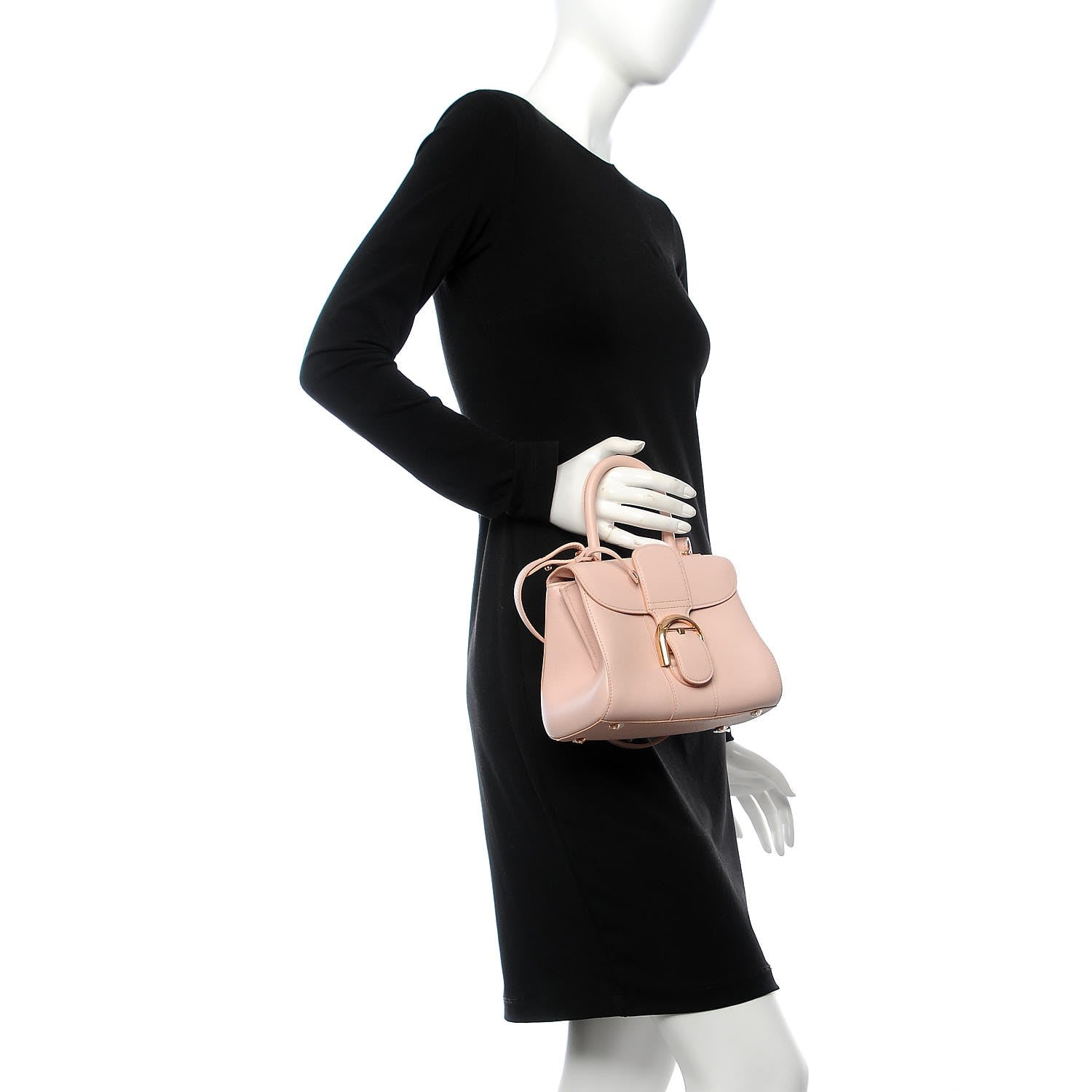 Delvaux Grained Calfskin Mini Brillant Satchel Light Pink 315478