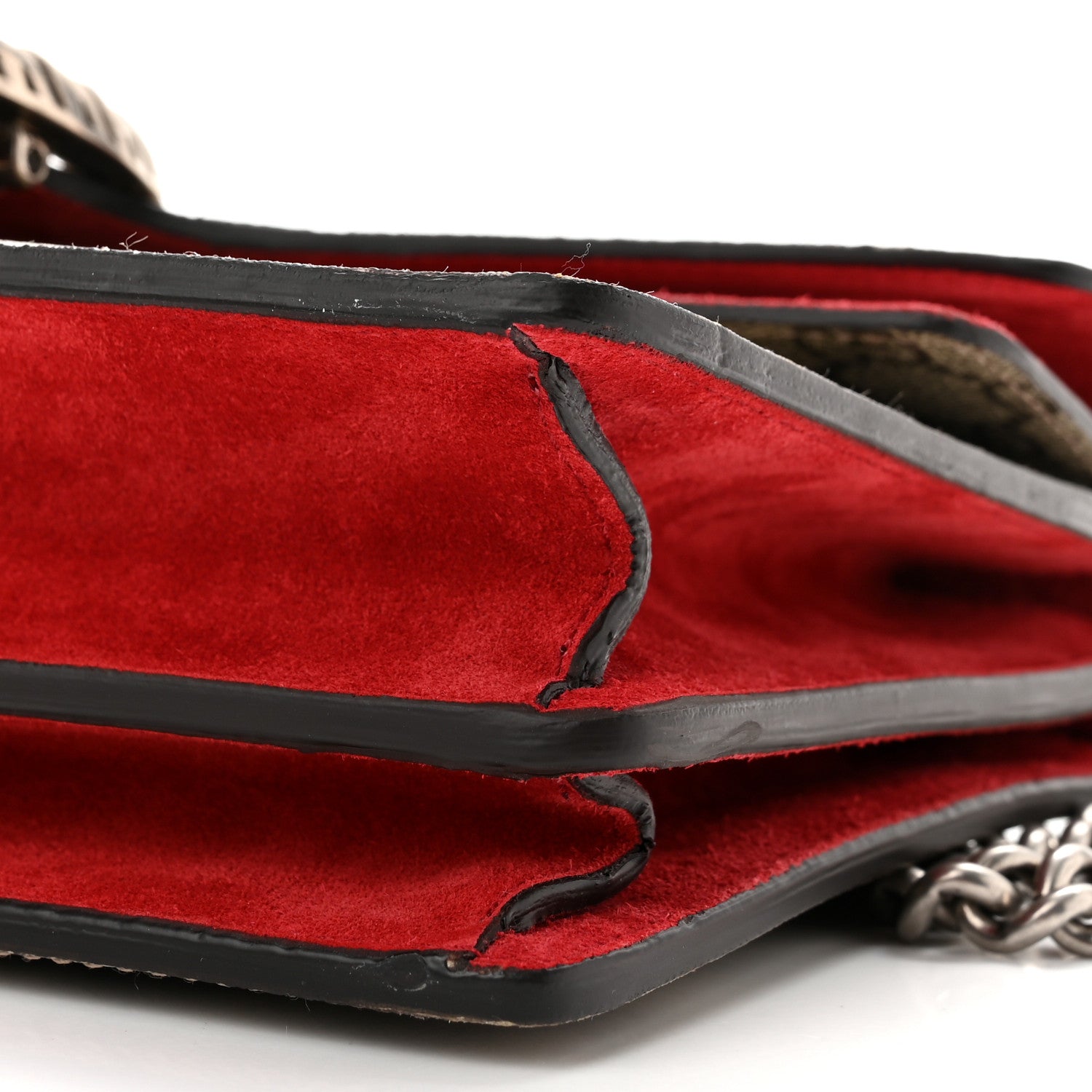 Gucci GG Supreme Monogram Suede Small Dionysus Shoulder Bag Beige Ebony Vulcanic Red 10 of 10