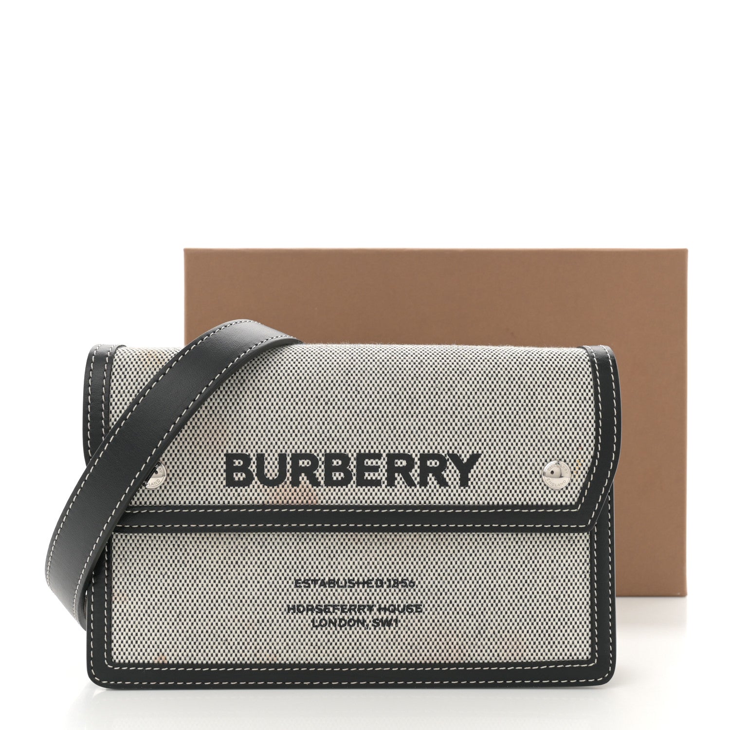 Burberry Cotton Canvas Horseferry Print Crossbody Black 13 of 13