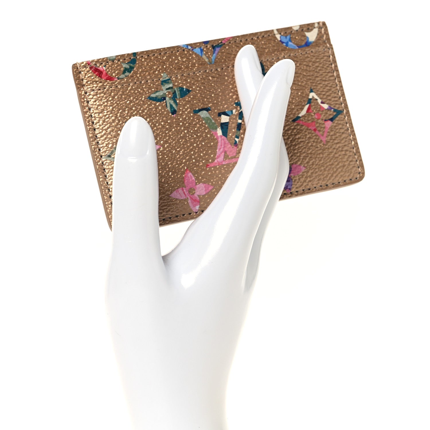Louis Vuitton Metallic Monogram LV Garden Card Holder Gold 2 of 7