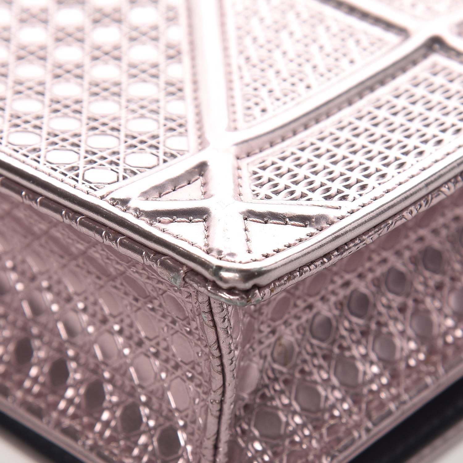 Christian Dior Metallic Patent Micro-Cannage Mini Diorama Flap Bag Hyper Pink 14 of 14