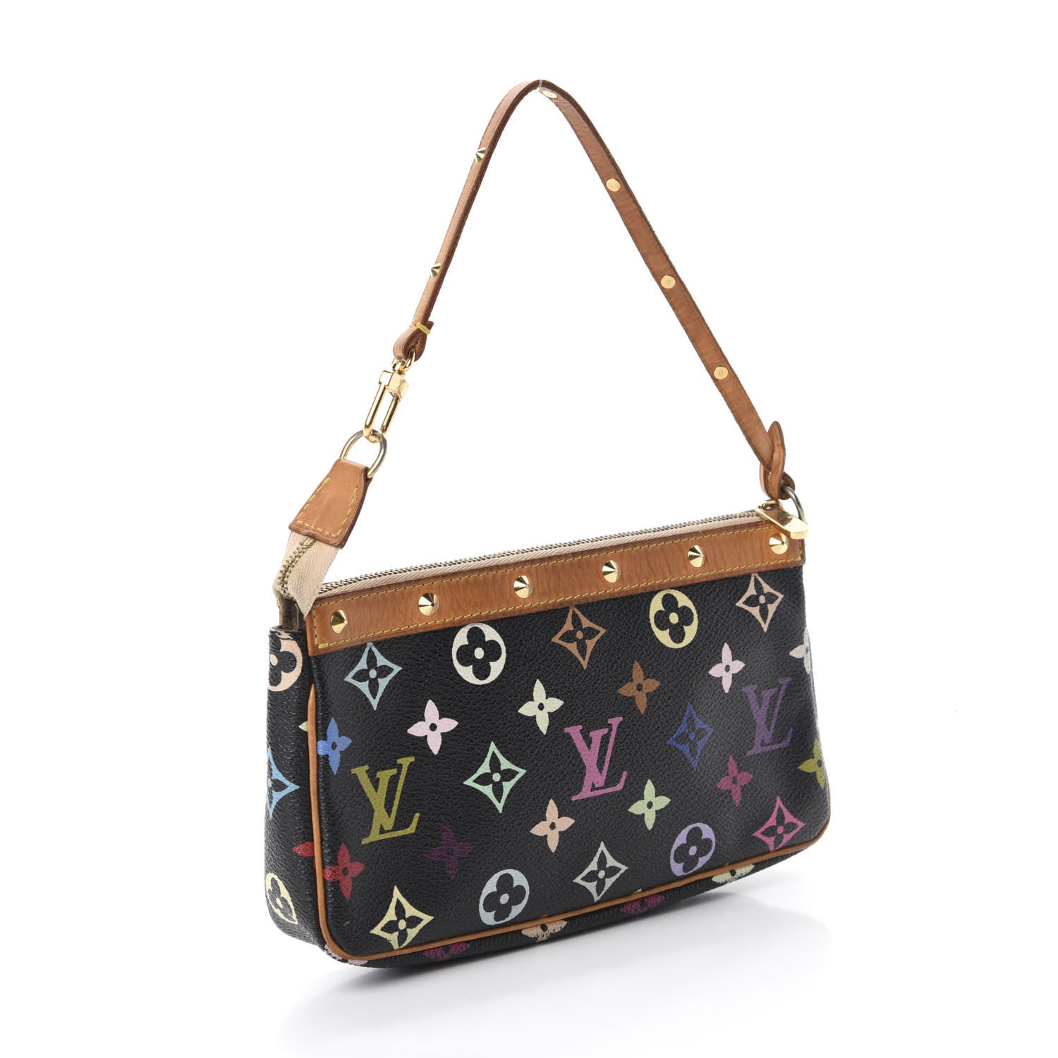 Louis Vuitton Monogram Multicolor Pochette Accessories Black 3 of 11