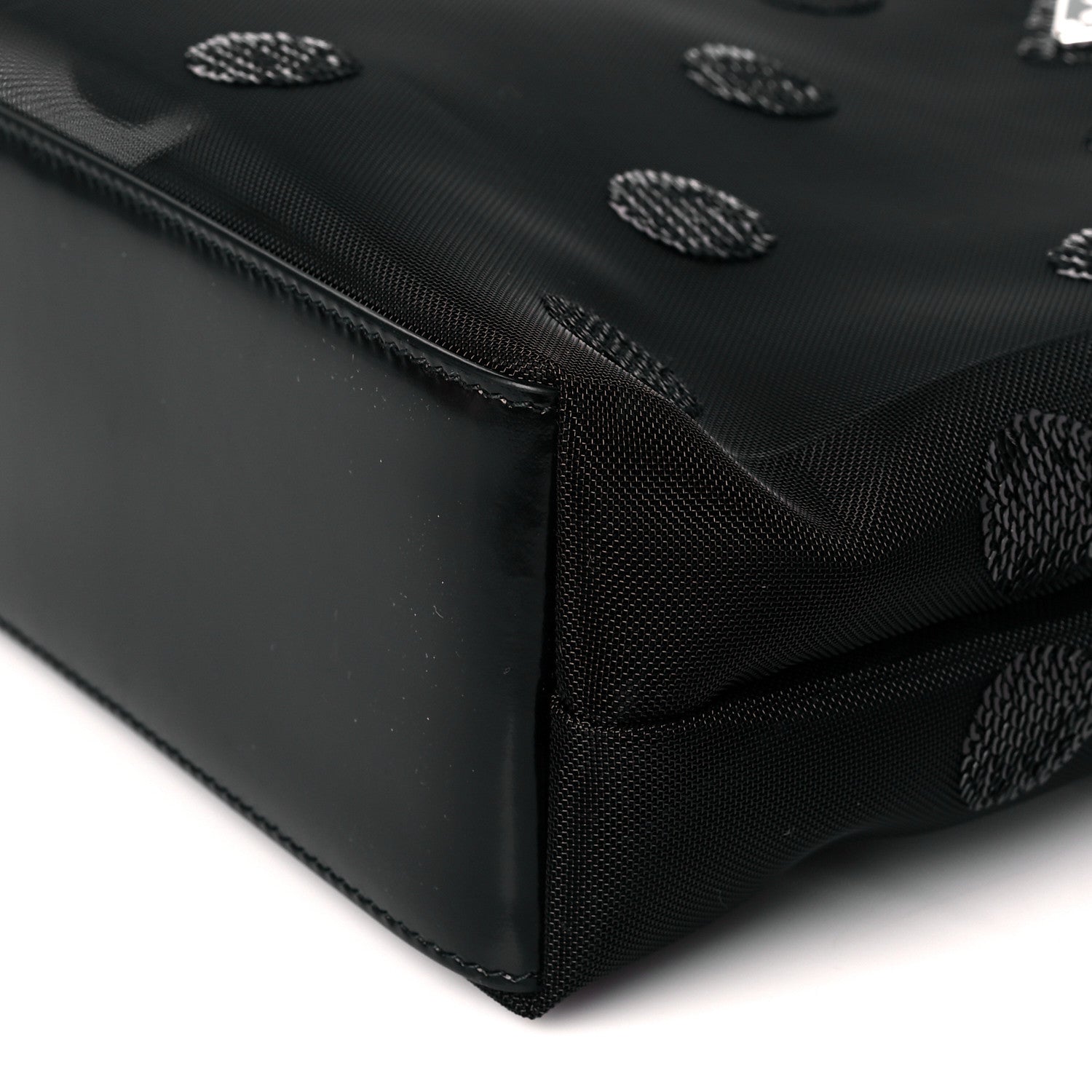 Prada Mesh Sequin Polka-Dot Small Tote Bag Black 11 of 11