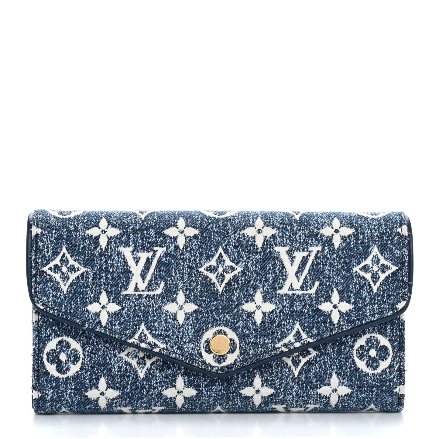 Monogram Jacquard Denim Sarah Wallet Bleu